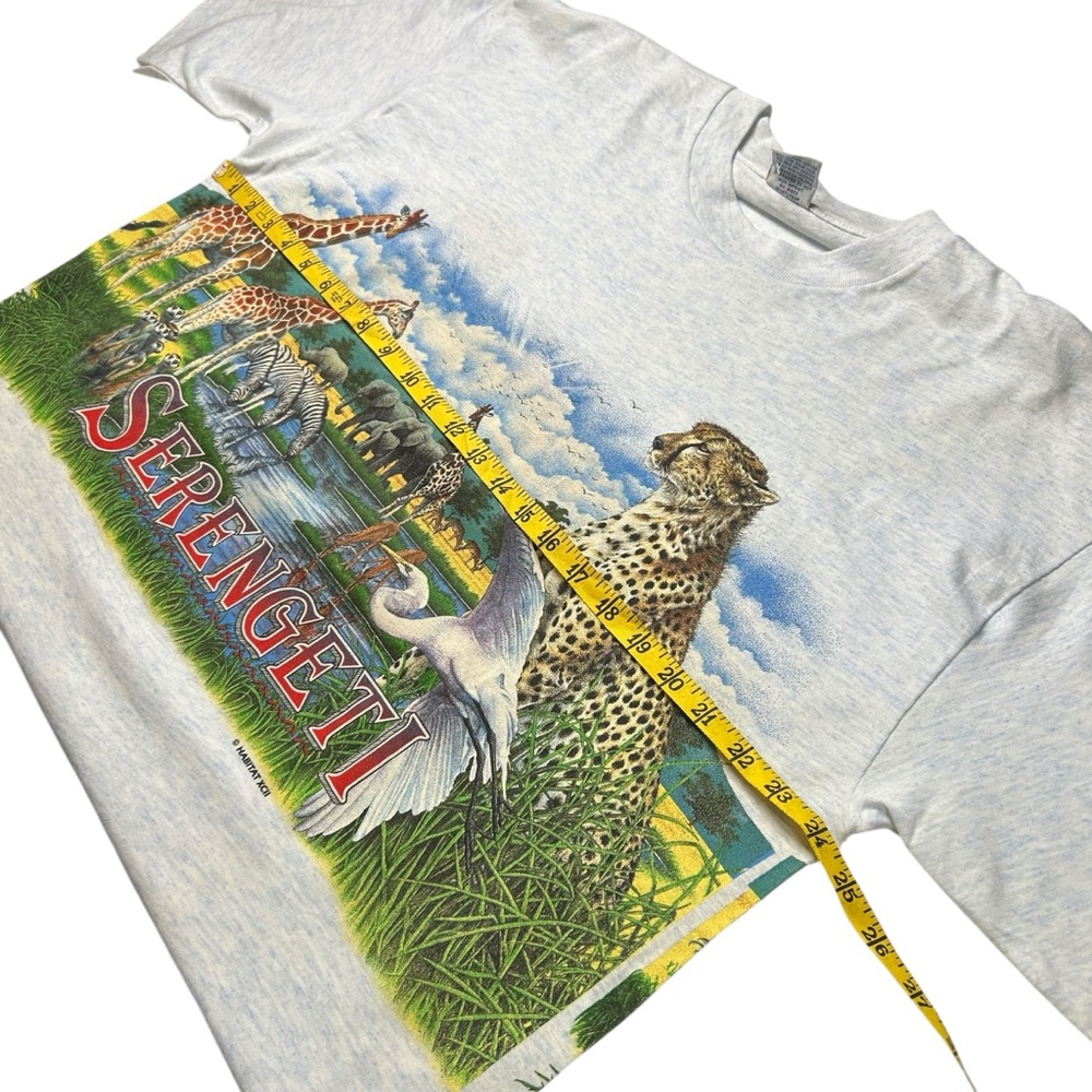 Vintage Serengeti Wrap Tee Busch Gardens Safari Animal Cal Cru Single Stitch XL - Picture 9 of 10